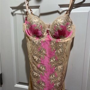 Victoria's Secret Pink and Cream Lace Chemise